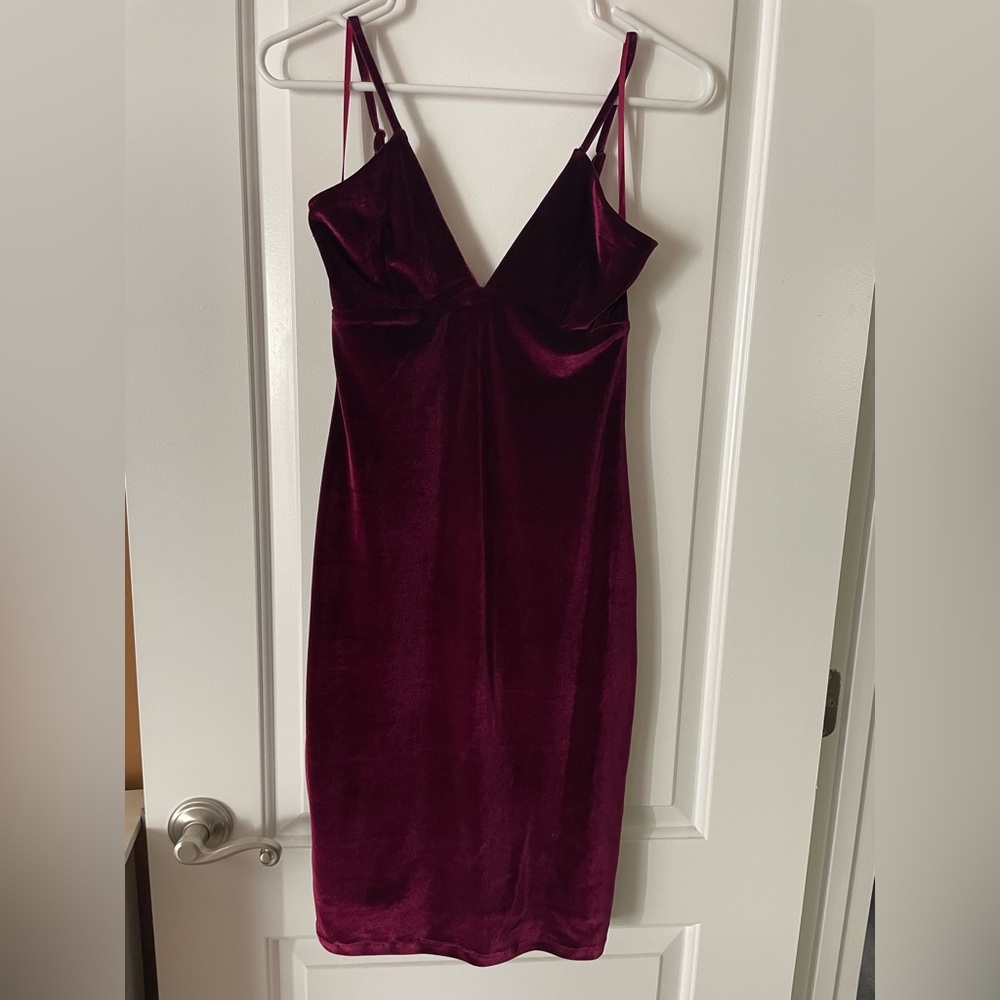 Burgundy Velvet Dress